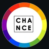The CHANCE logo: the letters CH AN CE stacked in a black-outlined square, inside a ring of twelve colours